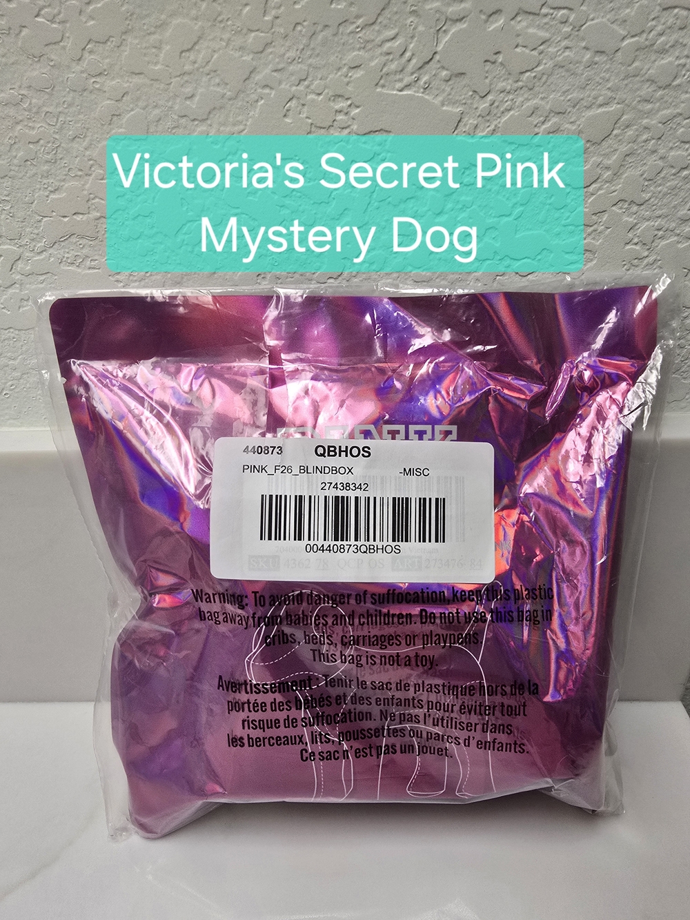 Victoria's Secret PINK Mystery Plush Dog New & Sealed